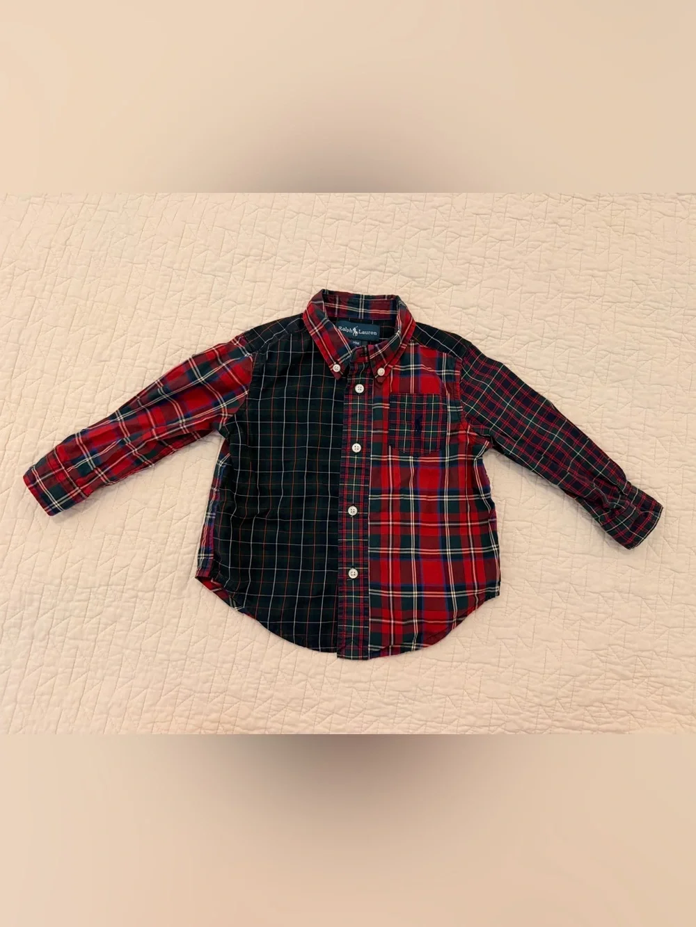 Ralph Lauren Red & Black Patchwork Plaid Button-Down Shirt